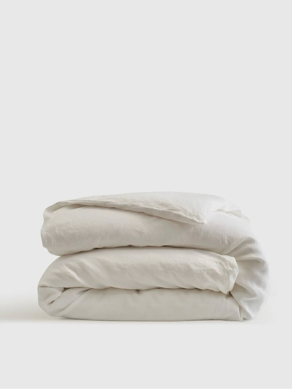 Quince European Linen Duvet Cover in White, King/Cal King